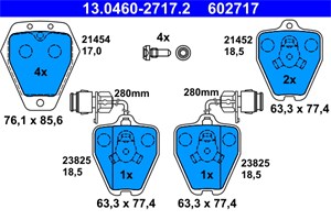 Jarrupalasarja, levyjarru, Etuakseli, audi 100 c4 avant, 100 c4 sedan, a6 c4, a6 c4 avant, a8 d2, 4A0 698 151 B, 4A0 698 151 D, 4D0 698