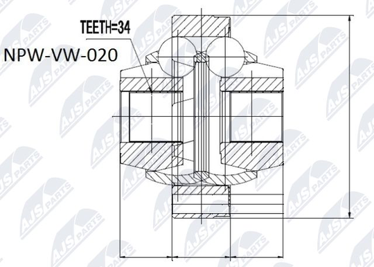 Vetoakselin nivelsarja NTY NPW-VW-020