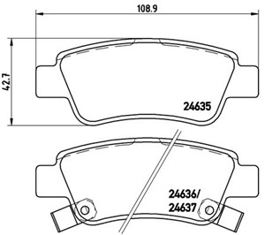 Jarrupalasarja, levyjarru, Taka-akseli, honda cr-v iii, cr-v iv, 43022SWWG00, 43022SWWG01, 43022SWWG02, 43022SWWG03, 43022T1GG00