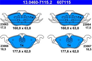 Jarrupalasarja, levyjarru, Etuakseli, opel,vauxhall, 16 05 000, 16 05 034, 16 05 070, 16 05 091, 16 05 121, 16 05 959, 90544025, 9195144