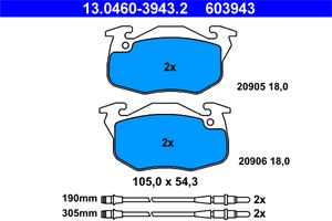 Jarrupalasarja, levyjarru, Etuakseli, peugeot 106 i, 106 ii, 106 van skåp/halvkombi i, 106 van skåp/halvkombi ii, 4250 91, 4250 92, 4251