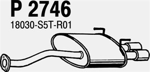 Takaäänenvaimentaja, Takana, honda civic hatchback vii, 18030-S5TR01, 18307-S5TR02
