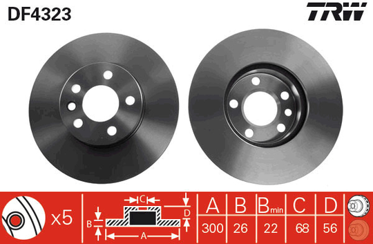 Jarrulevy TRW DF4323