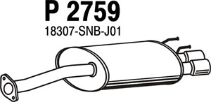 Takaäänenvaimentaja, Takana, honda civic sedan viii, 18307-SNB-J01