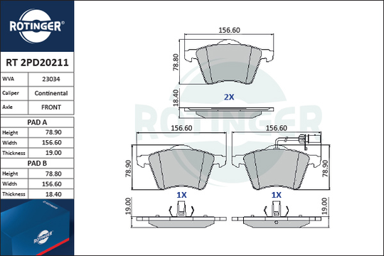 Jarrupalasarja, levyjarru ROTINGER RT 2PD20211