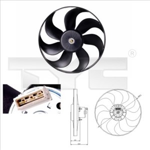 Tuuletin, moottorin jäähdytys, ford galaxy i, seat alhambra, arosa, vw lupo i, polo, polo iii, polo van skåp/halvkombi, sharan, 6N095945