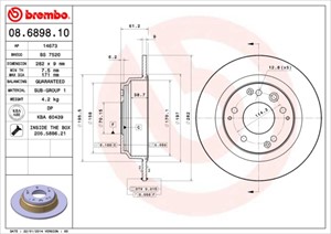 Jarrulevy, Taka-akseli, acura,honda, 42510SFE000, 42510SJA000, 42510SJA010, 42510SP0000, 42510SX0000