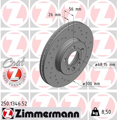 Jarrulevy ZIMMERMANN 250.1346.52