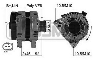Laturi, ford galaxy ii, mondeo iv, mondeo sedan iv, mondeo turnier iv, s-max, land rover freelander 2, 1435647, 1455494, 30667666 AB, 30