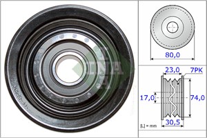 Ohjainrulla, moniurahihna, honda accord viii, accord kombi viii, civic hatchback viii, civic sedan viii, cr-v iii, cr-v iv, fr-v, 31190R
