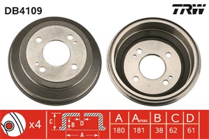 Jarrurumpu, Taka-akseli, honda,rover, 42610-SB2-000, 42610-SB2-010, 42610-SB2-760, 42610-SB2-761, DBP3798, DBP7508, DPB3798, GDB115