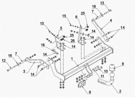 Vetokoukku AUTOHAK G 25 Renault Scenic '99-03, Megane Scenic '96-01