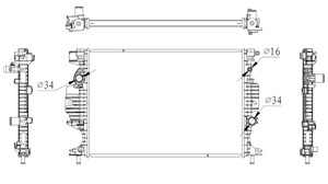 Jäähdytin, moottorinjäähdytys, ford galaxy iii, mondeo halvkombi v, mondeo sedan v, mondeo turnier v, s-max, 2069561, 5184274, DG938005C