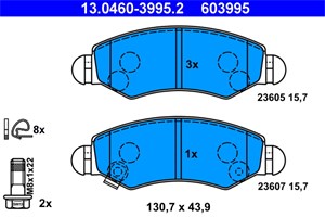 Jarrupalasarja, levyjarru, Etuakseli, opel,subaru,suzuki,vauxhall, 16 05 976, 47 04 578, 47 06 748, 47 06 835, 55810-83E00, 5581084E01,