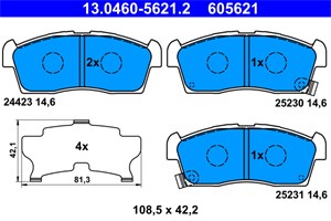 Jarrupalasarja, levyjarru, Etuakseli, citroën c-zero, mitsubishi i, peugeot ion, suzuki alto vi, 16 062 256 80, 16 102 756 80, 4605A340,