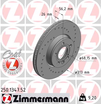 Jarrulevy ZIMMERMANN 250.1347.52