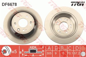 Jarrulevy, Taka-akseli, honda accord viii, accord kombi viii, accord sedan ix, 42510-TL0-G50, 42510-TL0-G51