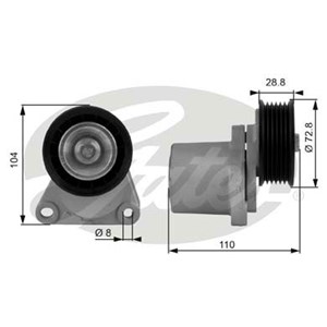 Kiristysrulla, moniurahihna, ford,volvo, 1127103, 1306666, 1371224, 1S7Q6A228AC, 1S7Q6A228AD, 1S7Q6A228AE, 30731938