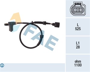 Tunnistin, kiertonopeus, Etuakseli, ford galaxy i, seat alhambra, vw sharan, 1048603, 7384950, 7M0 927 807 B, 7M0 927 807 C, 95VW-2B372-