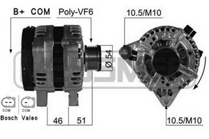 Laturi, ford fiesta vi, fiesta van vi, galaxy ii, s-max, mazda 2, volvo s80 ii, v70 iii, xc60 suv i, xc70 ii, xc90 i, 1376501, 1387927,