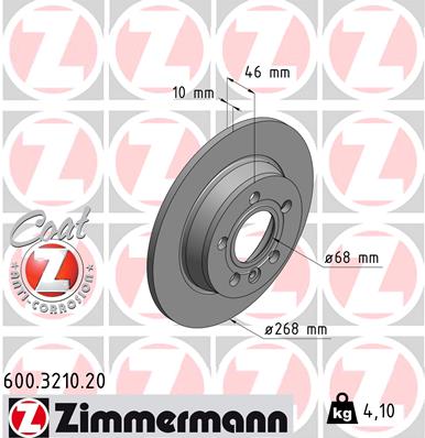 Jarrulevy ZIMMERMANN 600.3210.20