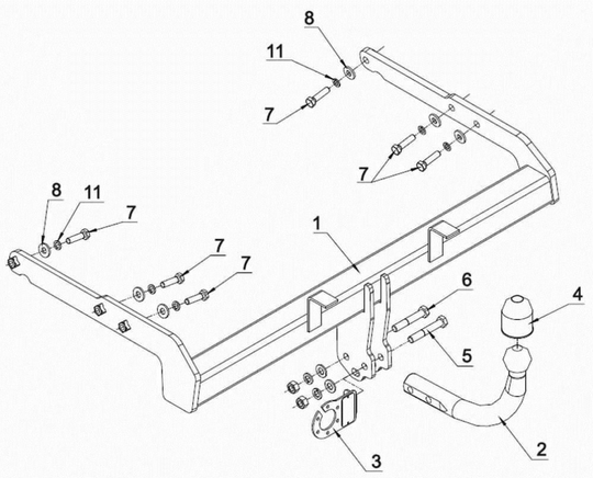 Vetokoukku AUTOHAK C 49 Ford S-Max '06-15