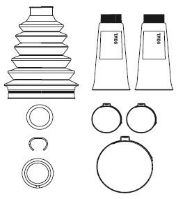 Paljekumisarja, vetoakseli, Etuakseli, Pyörän puoli, Etuakseli, oikea, Etuakseli, vasen, ford,seat,vw, 000 330 16 85, A 000 330 16 85