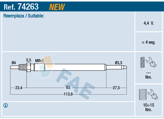 Hehkutulppa FAE 74263