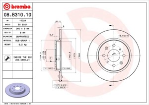 Jarrulevy, Taka-akseli, honda insight, jazz iii, 42510TM8G00, 42510TM8G01