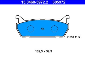 Jarrupalasarja, levyjarru, Taka-akseli, daihatsu,mazda,suzuki, 04492-87101-000, 04492-87102-000, 55800-62G01, 55800-62G11, BWYH-26-43Z,