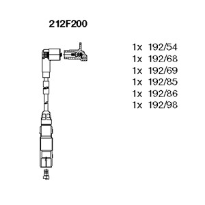 Sytytysjohtosarja, ford galaxy i, vw golf iii, passat b3/b4 variant, sharan, vento, 021 905 409 F, 021 905 409 J, 021 905 409 N, 021 905