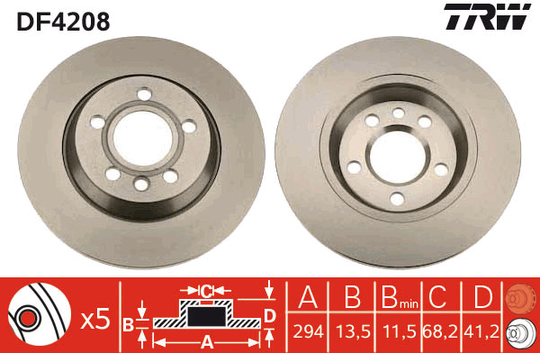Jarrulevy TRW DF4208