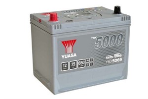 Yuasa Silver Högprestanda Batteri 12V 75Ah 650A, sopii monia malleja
