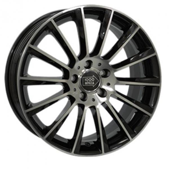 Mille Miglia Mm047 Gloss Black Polished Lip 8/18 5/112 ET35 B66.6