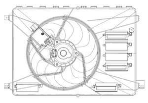 Tuuletin, moottorin jäähdytys, ford, 1460969, 1472815, 1477218, 1565834, 1593900, 6G918C607PA, 6G918C607PB, 6G918C607PC, 6G918C607PE, 6G