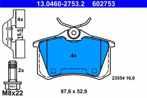 Jarrupalasarja, levyjarru, Taka-akseli, renault fluence, grand scénic iii, megane coupé iii, scénic iii, 44 06 035 30R, 44 06 064 18R