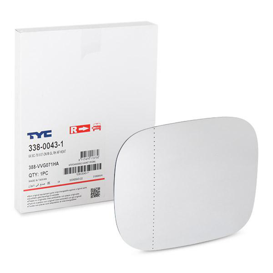 TYC Sivupeilin Lasi VOLVO 338-0043-1 30716133,30716138,31217824 Peililasi, Ulkopeili 31217829,31297396