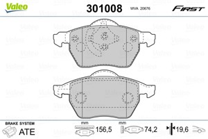 Jarrupalasarja, levyjarru, Etuakseli, ford galaxy i, galaxy ii, seat alhambra, vw sharan, 1001095, 1027703, 1031843, 7M0698151, 7M069815