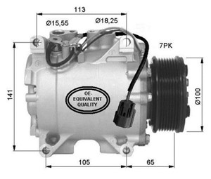 Kompressori, ilmastointilaite, honda cr-v ii, 2C118C617BA, 38810PNB006, 4 042 238, 4 042 239, 4 052 238, 4 052 239, 4 406 276, 4 406 277