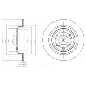 Jarrulevy, Taka-akseli, honda accord viii, accord kombi viii, accord sedan ix, 42510- TL0-G51, 42510-TL0-G50