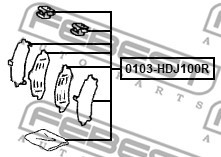 Kitinä-kalvo, jarrupala (kitinälevy), Taka-akseli, molemminpuolinen, lexus lx, toyota land cruiser 100, 04946-60030, 04946-60031, 04946-