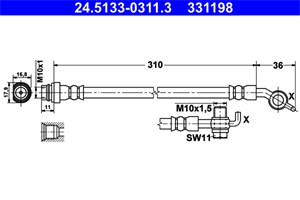 Jarruletku, Taka-akseli, Takana, Taka-akseli, oikea, ford,volvo, 1380834, 1436637, 1452069, 1487147, 1510213, 30793063, 31261708, 313050