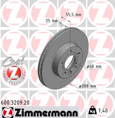 Jarrulevy ZIMMERMANN 600.3209.20