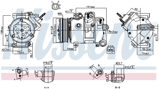 Kompressori, ilmastointilaite NISSENS 890772