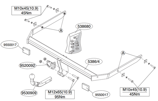 Vetokoukku BRINK 538600 Ford Focus '04-12, C-Max '07-