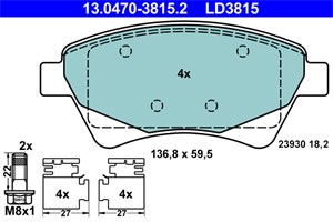 Jarrupalasarja, levyjarru, Etuakseli, renault, 41 06 012 41R, 41 06 087 13R, 77 01 207 184, 77 01 207 672, 77 01 208 122, 77 01 209 444,