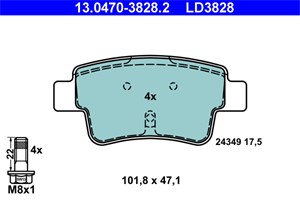 Jarrupalasarja, levyjarru, Taka-akseli, abarth grande punto, fiat grande punto, 50902169, 77363959
