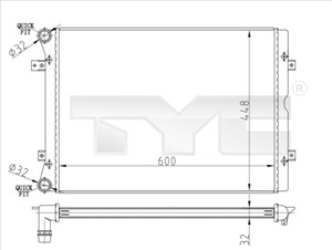 Jäähdytin, moottorinjäähdytys, ford galaxy i, seat alhambra, vw sharan, 1212576, 3M218005AA, 7M3121253F