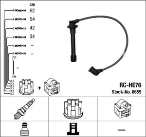 Sytytysjohtosarja, honda accord vi, civic coupé v, crx iii, hr-v, 32700-P7A-J01, 32700-PEJ-004, 32700-PEL-004, 32722-P07-000, 5-8600-464