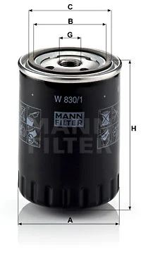 Öljynsuodatin MANN-FILTER W 830/1